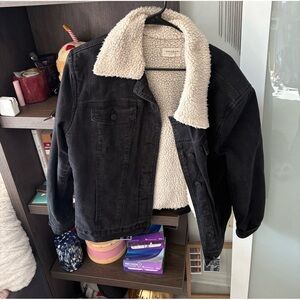 PACSUN winter black denim jacket